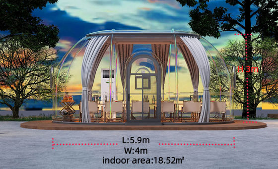 キャンプ 屋外 バブルテント 18.52M2 プリファブリックハウス ドーム 透明テント 3M