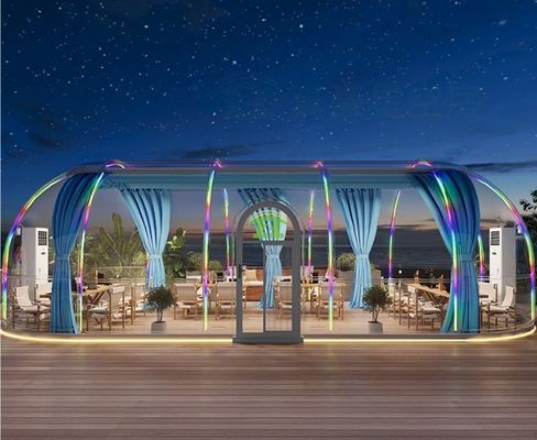現代のインテリジェント 屋外 プリファブ 星室 防水ポリカーボネート グラミング用 ジオデシックドーム ホテル用